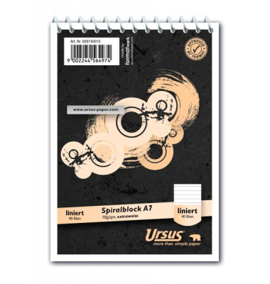 Notizblock 608740010, Muster, liniert, A7, 70g, grau, 40 Blatt