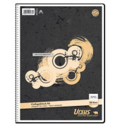 Collegeblock 044160020, Muster, Lineatur 22 / kariert mit Rand innen, A4, 70g, grau, 160 Blatt