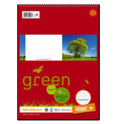 Collegeblock 04244820 Green, Lineatur 22 / kariert mit Rand innen, A4, 70g, rot, 48 Blatt
