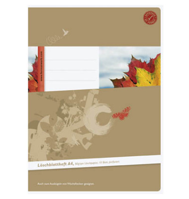 L&ouml;schpapier 075410 / ohne / keine, A4, 80g, braun, 10 Blatt / 20 Seiten