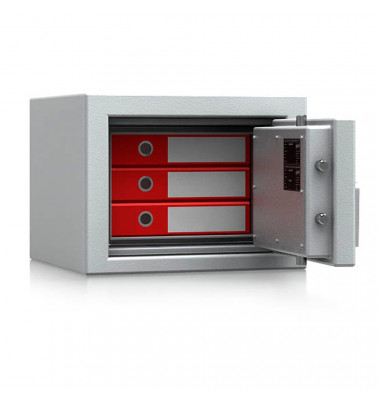 Tresor 40700 Karlsruhe I 22 l 65kg grau mit Doppelbartschloss Stahl