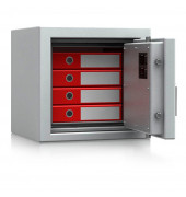 Tresor 40702 Karlsruhe II 32 l 75kg grau mit Doppelbartschloss Stahl