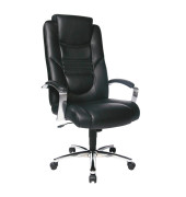 Chefsessel Soft Lux, schwarz / chrom, mit Armlehnen, bis 110kg