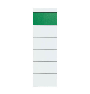 Rückenschilder 60 x 192 mm weiß grüner Balken