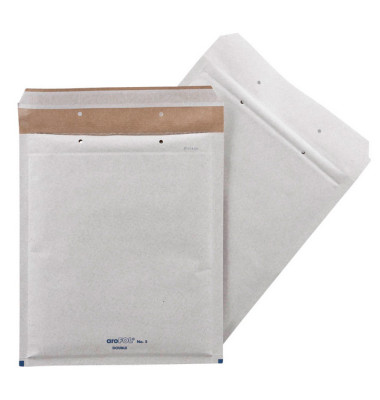 Luftpolstertaschen No. 5, 2FVAF000225, innen 210x260mm, haftklebend + Lochung für Klammer, grauweiß