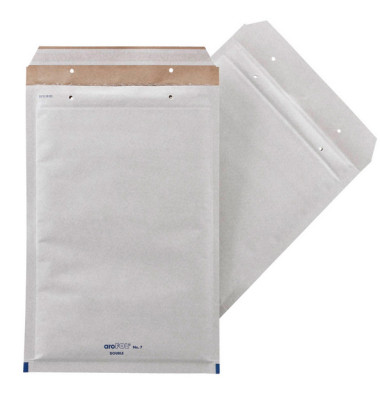 Luftpolstertaschen No. 7, 2FVAF000227, innen 220x335mm, haftklebend + Lochung für Klammer, grauweiß