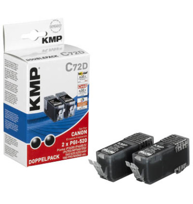 Tinte schwarz ersetzt Canon PGI-520BK Twinpack