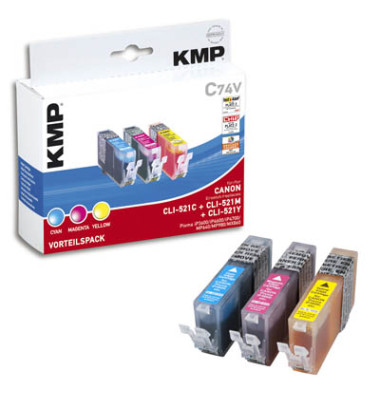 Tinte cyan, magenta, gelb ersetzt Canon CLI-521C/M/Y
