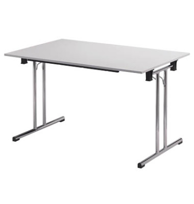 Klapptisch ohne TPCH147G, 74cm (H), 140x70cm (BxT), rechteckig, grau / chrom