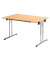 Klapptisch ohne TPCH147H, 74cm (H), 140x70cm (BxT), rechteckig, buche / chrom