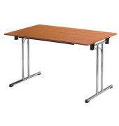 Klapptisch ohne TPCH147M, 74cm (H), 140x70cm (BxT), rechteckig, kirsche / chrom