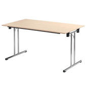 Klapptisch ohne TPCH167E, 74cm (H), 160x70cm (BxT), rechteckig, ahorn / chrom