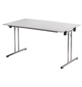 Klapptisch ohne TPCH167G, 74cm (H), 160x70cm (BxT), rechteckig, grau / chrom