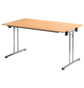 Klapptisch ohne TPCH167H, 74cm (H), 160x70cm (BxT), rechteckig, buche / chrom