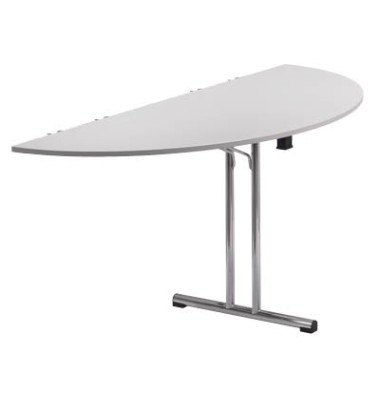Anbautisch TPCHDR140G klappbar grau halbrund 140x70 cm (BxT)