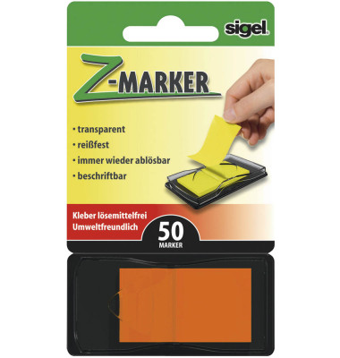 Haftmarker HN483, 25x45mm, orange, ohne, rechteckig (nicht quadratisch)