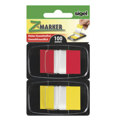 Haftmarker HN496, Z-Marker, 25x43mm, 2-farbig sortiert, ohne, Z-Notes, rechteckig