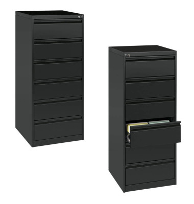 Karteischrank A5 anthrazit 6 Schübe doppelbahnig