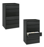 Karteischrank A5 anthrazit 6 Schübe dreibahnig