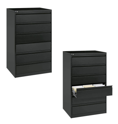 Karteischrank A5 anthrazit 6 Schübe dreibahnig