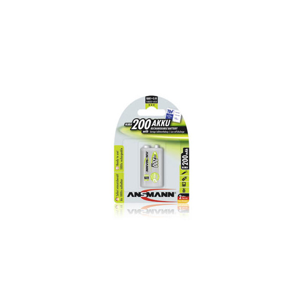 4013674353422 - ANSMANN maxE 6F22 E-Block (9V) Akku NiMH 84 Volt 200 mAh 1 Stück 4013674353422 - ANSMANN maxE 6F22 E-Block (9V) Akku NiMH 84 Volt 200 mAh 1 Stück