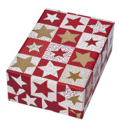 Geschenkpapier Silent Night Sterne rot/gold 50cm x 20m