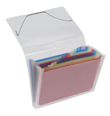 F&auml;chermappe Crystal 4446 290, transparent/bunt, A4, 12 F&auml;cher