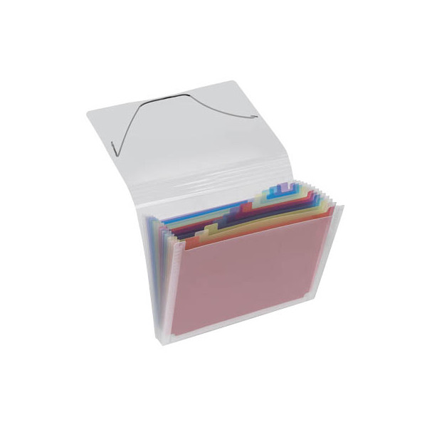 Veloflex Fächermappe Crystal 4446 290 A4 mit 12 Fächern 12-teilig blanko Kunststoff transparent/bunt 4000225042232 Veloflex