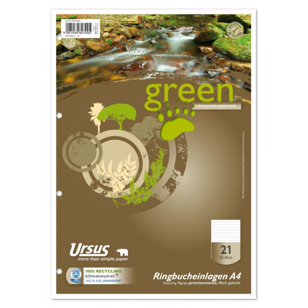 2 Stück Staufen Ringbucheinlagen 040770021 Green, liniert, A4, 70g, 4-fach-Lochung 9001939829909 Staufen 50 Blatt