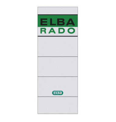 R&uuml;ckenschilder 100420955, wei&szlig;, breit/kurz, 59x155mm, selbstklebend, permanent 