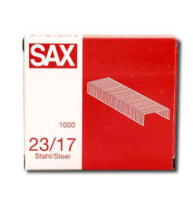 Heftklammern 1-217-03, Stahldraht verzinkt, 23/17, Heftleistung 130 Blatt max. 