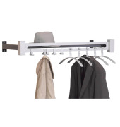 Wandgarderobe Montana  6551, Metall, ohne Haken, mit Hutablage, silber, 1 Stück