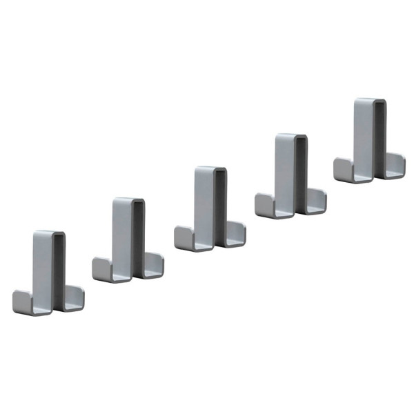 Kerkmann Kleiderhaken Montana 6.557, Metall, mit 5 x 2 Haken, silber 4044917417984 Kerkmann 5 Stück
