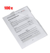 Sichthüllen 204800, A4, klar genarbt, oben & rechts offen, 