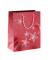 Geschenktasche GT107 Wave, Weihnachten, farblich abgestimmte Tragekordel, Sterne, 26cm x 33cm