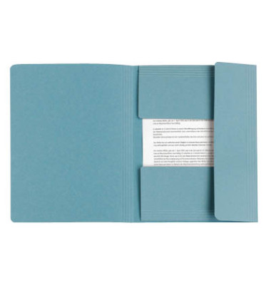Jurismappe 81700BL, A4 blau Recyclingkarton 250g, mit 3 Einschlagklappen