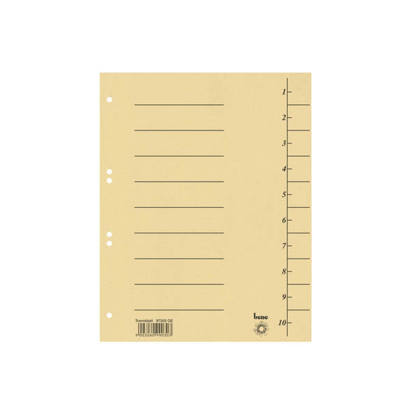 9003260990372 - Trennblätter 97300GE A4 gelb 250g Recyclingkarton 9003260990372 100 Stück