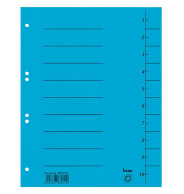 Trennblätter 98300BL A4 blau 210g Recyclingkarton