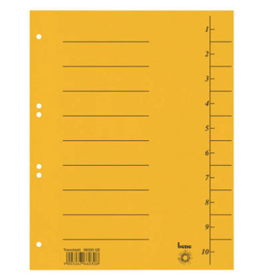 Trennblätter 98300GE A4 gelb 210g Recyclingkarton