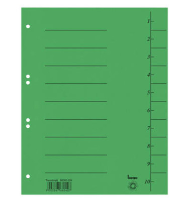 Trennblätter 98300GN A4 grün 210g 