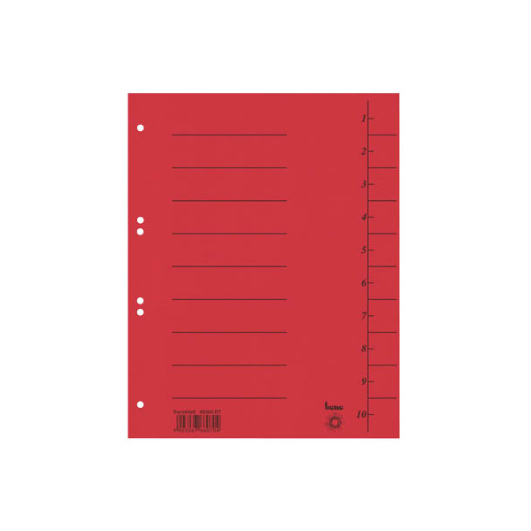 9003267660766 - Trennblätter 98300RT A4 rot 210g Recyclingkarton 9003267660766 Be