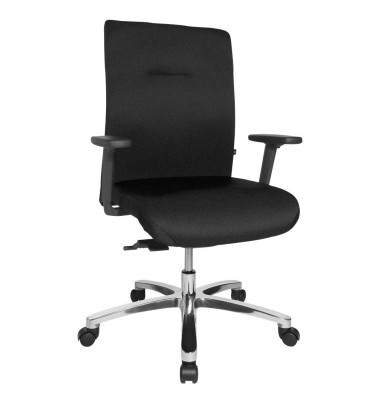 Bürostuhl Big Star 10, schwarz / silber, mit Armlehnen, bis 150kg