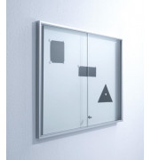 Schaukasten Index V5 8 x A4 Metallrückwand weiß, silber magnetisch