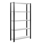 Grundsteckregal 100,0 x 30,0 x 180,0 cm schwarz 5 Fachböden
