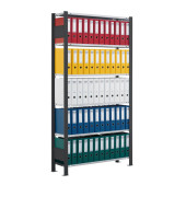 Grundsteckregal 100,0 x 30,0 x 200,0 cm schwarz 6 Fachböden