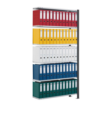Anbau-Steckregal 100,0 x 30,0 x 200,0 cm schwarz 6 Fachböden