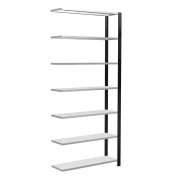Anbau-Steckregal 100,0 x 30,0 x 230,0 cm schwarz 7 Fachböden