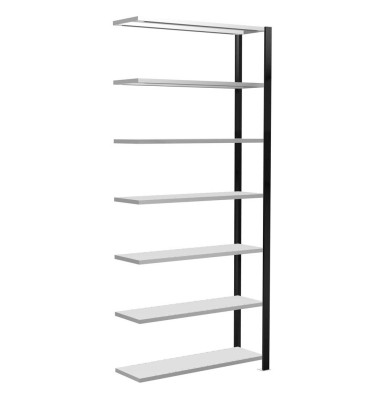 Anbau-Steckregal 100,0 x 30,0 x 230,0 cm schwarz 7 Fachböden