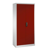 Aktenschrank 9260-000, Stahl abschließbar, 5 OH, 93 x 195 x 40 cm, rot/lichtgrau