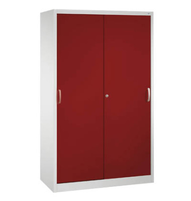 Aktenschrank 2040-000, Stahl abschließbar, 5 OH, 120 x 195 x 40 cm, rot/lichtgrau Aktenschrank 2040-000, Stahl abschließbar, 5 OH, 120 x 195 x 40 cm, rot/lichtgrau